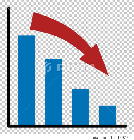Descending bar graph and arrow 131189775