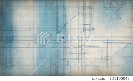 Indigo Blueprint Matrix With Subtle Metallic Embossing 131190042