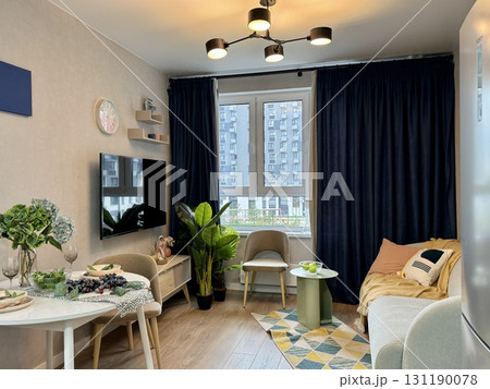 Modern and stylish interior in a new apartment 131190078