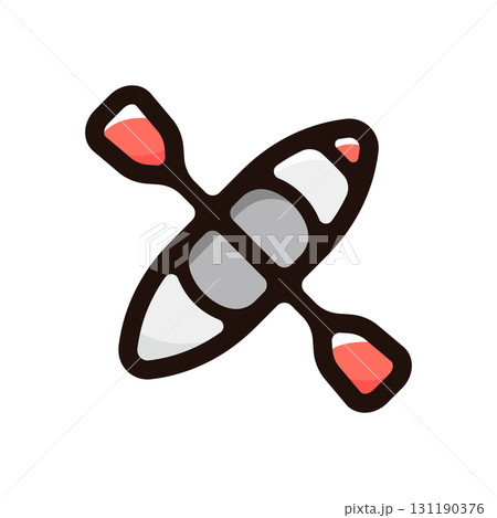 ボート、ローイング競技のイラストアイコン（エクストリーム・競技・スポーツ素材） 131190376