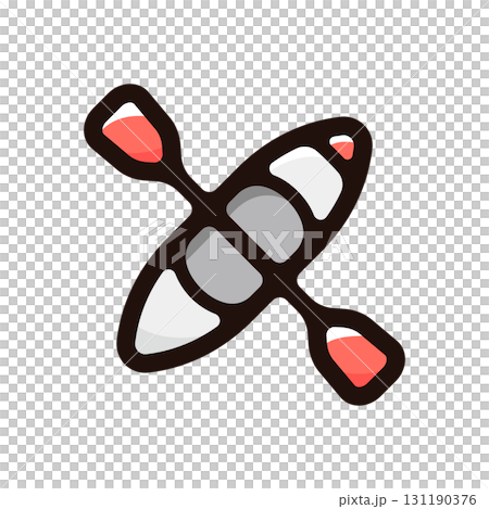 ボート、ローイング競技のイラストアイコン（エクストリーム・競技・スポーツ素材） 131190376