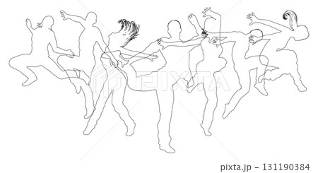 Dancers Silhouette Street Dance Poses Silhouettes 131190384