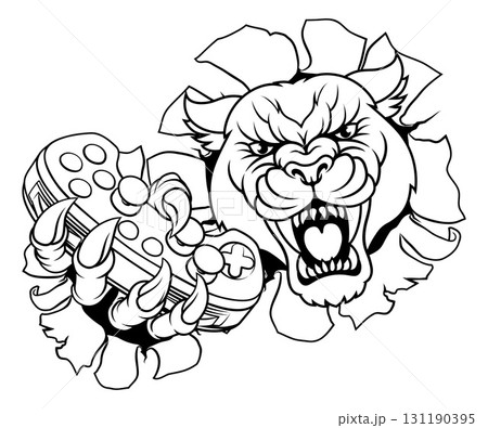 Panther Leopard Cougar Wildcat Gamer Team Mascot Panther Leopard Cougar Wildcat Gamer Team Mascot 131190395