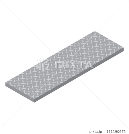 鉄製の縞鋼板(ダイヤモンドプレート)アイソメ図 鉄製の縞鋼板(ダイヤモンドプレート)アイソメ図 131190673