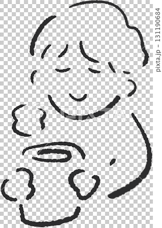 コーヒーで休憩をしている人のイラスト コーヒーで休憩をしている人のイラスト 131190684