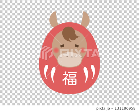 可愛的馬達摩插圖（幸運） 131190959