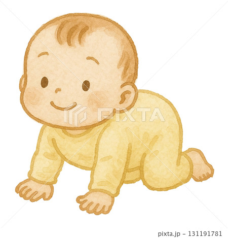 ハイハイする赤ちゃんのイラスト/タイプ2 131191781
