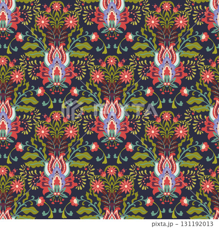 Bold Floral Symmetry Seamless Pattern 131192013