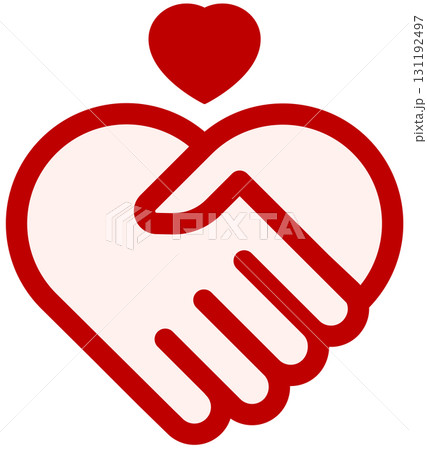 握手をする手 ハート型 握手をする手 ハート型 131192497