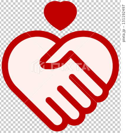 握手をする手 ハート型 握手をする手 ハート型 131192497