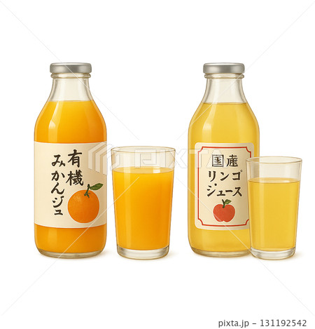 みかんジュースとリンゴジュース 131192542