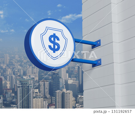 Business money insurance and protection concept, 3D rendering Business money insurance and protection concept, 3D rendering 131192657