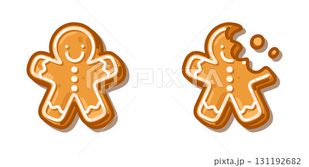 Gingerbread Cookie Cartoon Illustration 131192682