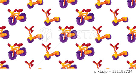 Seamless Kids Bike Scooter Pattern Seamless Kids Bike Scooter Pattern 131192724