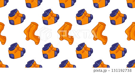 Seamless Orange Socks Pattern 131192738