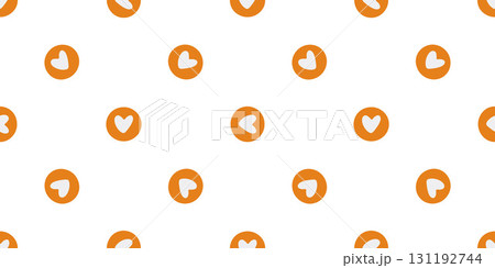 Seamless Orange Heart Candy Pattern Seamless Orange Heart Candy Pattern 131192744