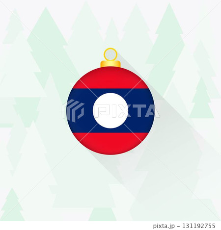 Laos National Flag Christmas Decoration. Laos National Flag Christmas Decoration. 131192755