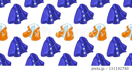 Cartoon coat jacket seamless pattern design 131192780