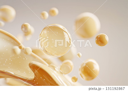光沢のあるゴールドの泡のクローズアップ 光沢のあるゴールドの泡のクローズアップ 131192867