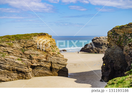 Ocean at low tide. Cathedrals Beach in Galicia Spain. Ocean at low tide. Cathedrals Beach in Galicia Spain. 131193186