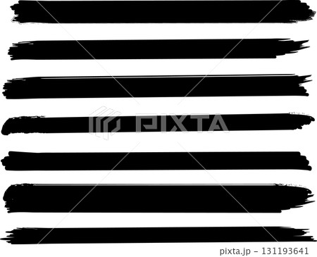 墨で描かれた線の素材セット 墨で描かれた線の素材セット 131193641