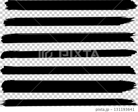 墨で描かれた線の素材セット 墨で描かれた線の素材セット 131193641