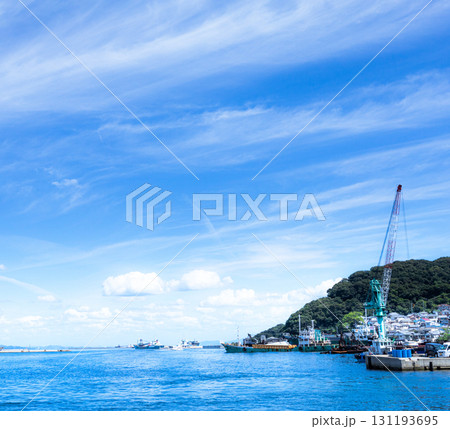 姫路市にある離島で瀬戸内海に浮かぶ家島の風景 131193695