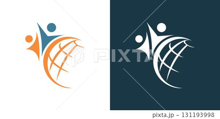 Person globe people global icon social world company graphic logo Person globe people global icon social world company graphic logo 131193998