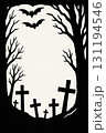 ハロウィン魔女こうもりとお墓 131194546