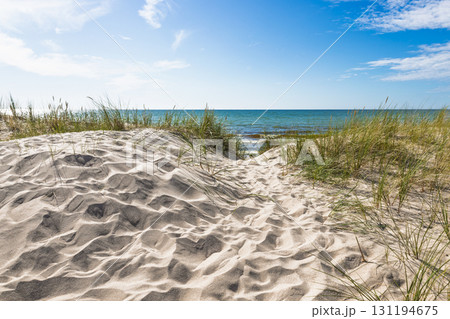 Baltic Sea Sand Dunes - Tranquil Coastal Landscape View Baltic Sea Sand Dunes - Tranquil Coastal Landscape View 131194675