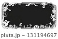 ハロウィン切り絵白黒フレーム 131194697