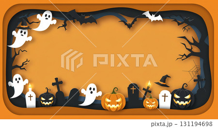 ハロウィンカラーフレーム 131194698