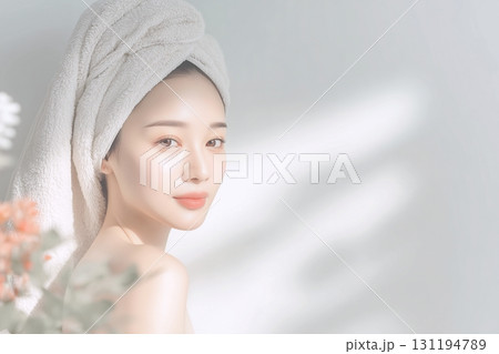 美しい白い肌の女性・スキンケア・コスメ 131194789