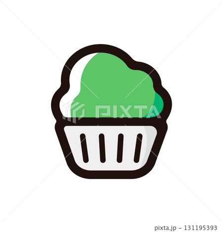 マリファナカップケーキのイラストアイコン（ドラッグ・カンナビス・マリファナ素材） 131195393