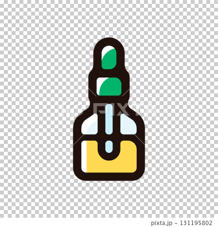 CBD油、液體大麻插圖圖示（大麻、毒品、大麻材料） 131195802