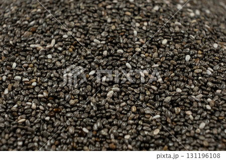 Macro Texture of Chia Seeds. Natural Grain Background. 131196108