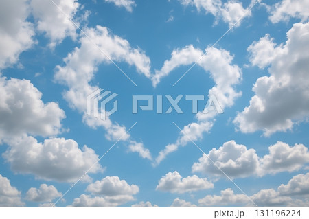 雲間に現れたハート型の青空/Heart-Shaped Sky Amid the Clouds 131196224