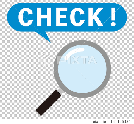 Check magnifying glass simple illustration Check magnifying glass simple illustration 131196384
