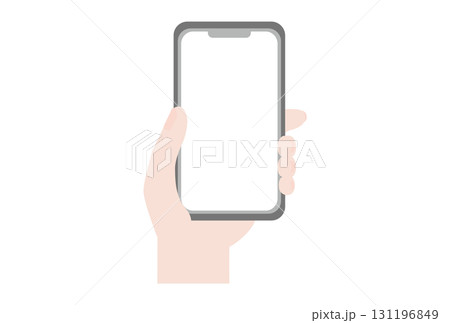 白い画面のスマホを持つ手 白い画面のスマホを持つ手 131196849