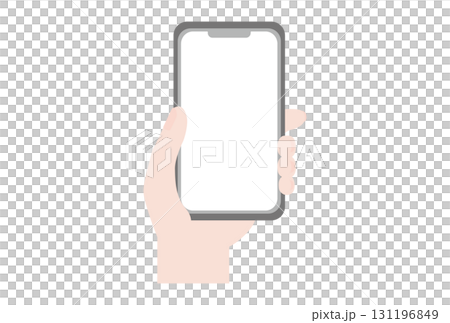 白い画面のスマホを持つ手 白い画面のスマホを持つ手 131196849