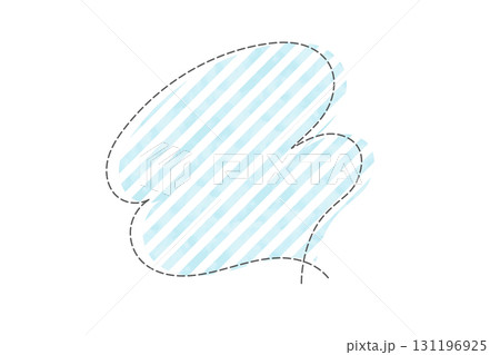 点線で作ったボーダー柄のかわいい吹き出し　水色 131196925
