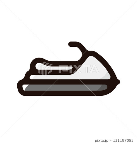 ジェットスキー、ジェットバイクのイラストアイコン（レジャー・リゾート・ビーチ素材） 131197083