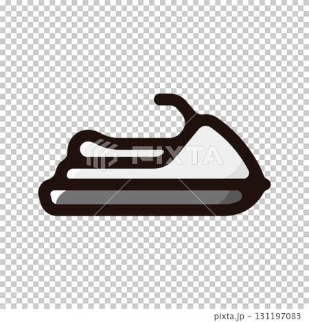 ジェットスキー、ジェットバイクのイラストアイコン（レジャー・リゾート・ビーチ素材） 131197083