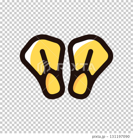 Swim fins, flippers illustration icon (marine sports, sea, diving material) 131197090