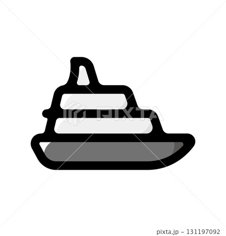 ヨット、クルーザーのイラストアイコン（海・バカンス・リゾート素材） 131197092