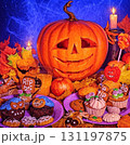 ハロウィンかぼちゃとお菓子 131197875