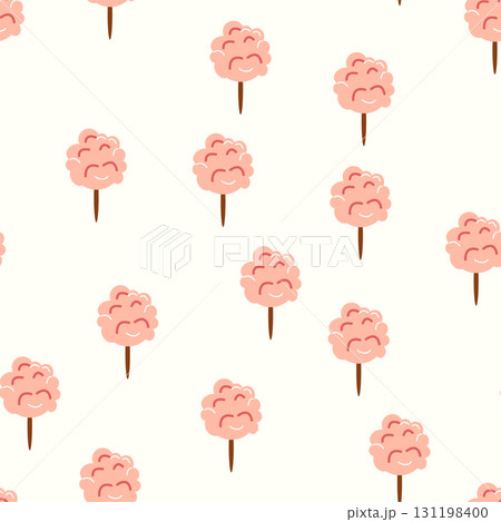 A seamless pattern with a CIRCUS theme. Festive balloons, cotton candy, balls, and magic. Flat cartoon style A seamless pattern with a CIRCUS theme. Festive balloons, cotton candy, balls, and magic. Flat cartoon style 131198400