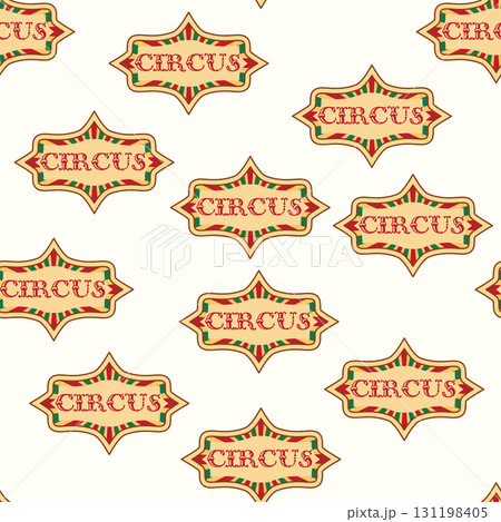 A seamless pattern with a CIRCUS theme. Festive balloons, cotton candy, balls, and magic. Flat cartoon style A seamless pattern with a CIRCUS theme. Festive balloons, cotton candy, balls, and magic. Flat cartoon style 131198405
