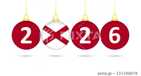 Alabama State Flag Christmas Balls 2026 Decoration. 131198678