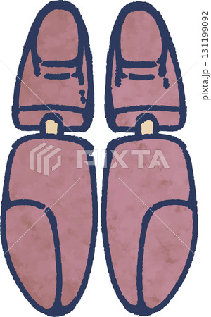 革靴を保護する木製のシューキーパーのイラスト 革靴を保護する木製のシューキーパーのイラスト 131199092